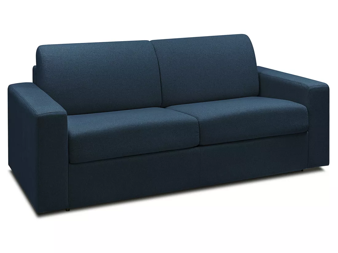 Canapé 3 places convertible express en tissu bleu nuit COGLIO