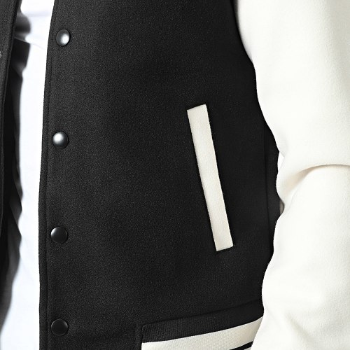 Veste Teddy Blanc Noir
