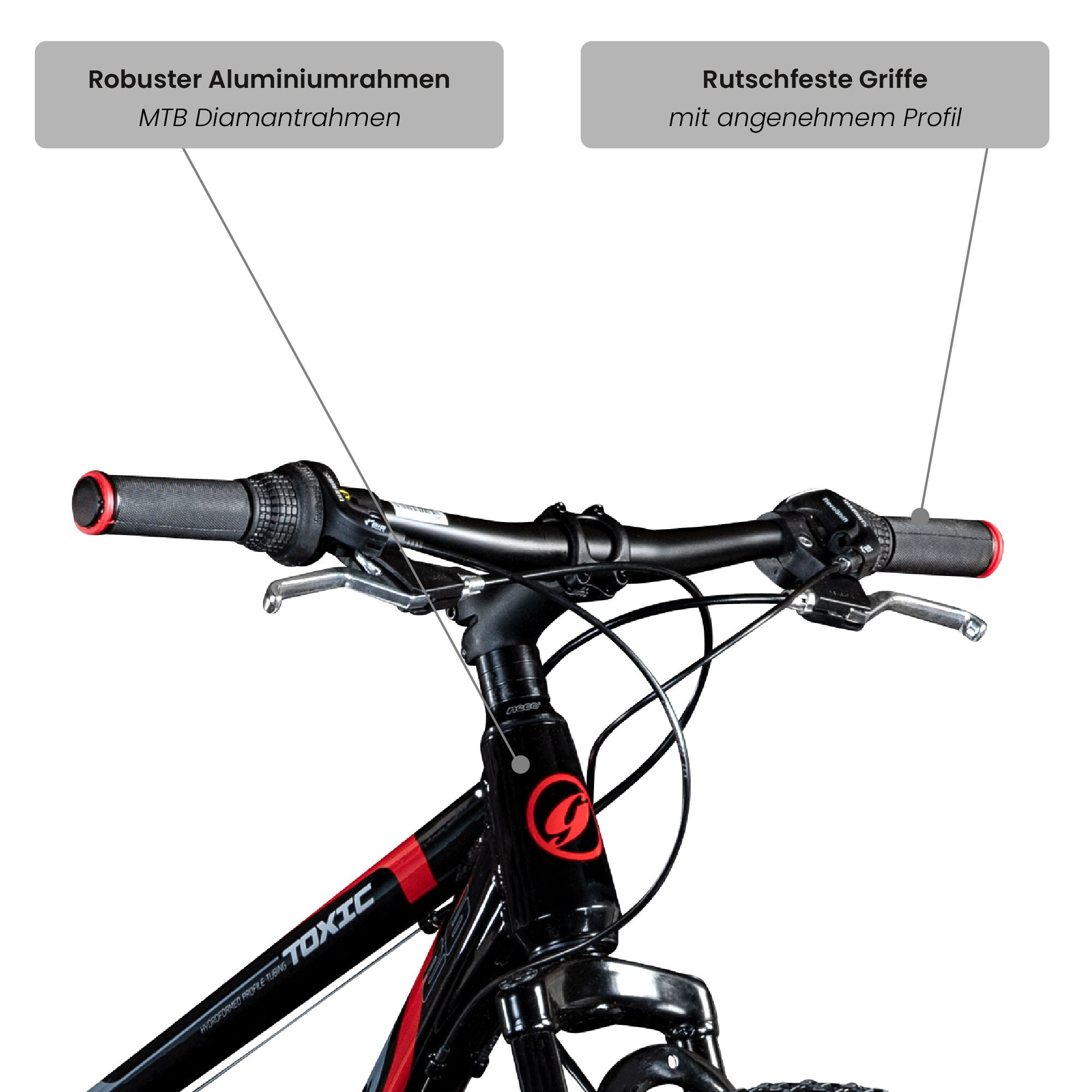 Galano Toxic 26 Zoll Mountainbike 145 - 185 cm MTB Hardtail Fahrrad 21 Gänge Scheibenbremsen Damen Herren Jugendliche unisex