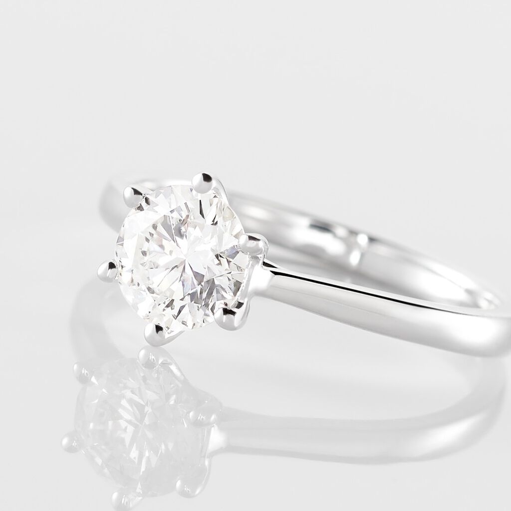 Bague Solitaire Athena Or Blanc Diamant