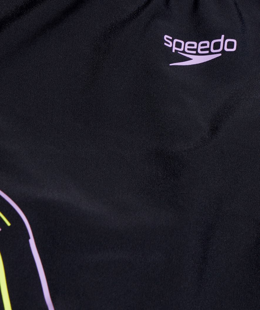 Speedo badedragt til piger - Plastisol Placement Muscleback - Sort/lilla