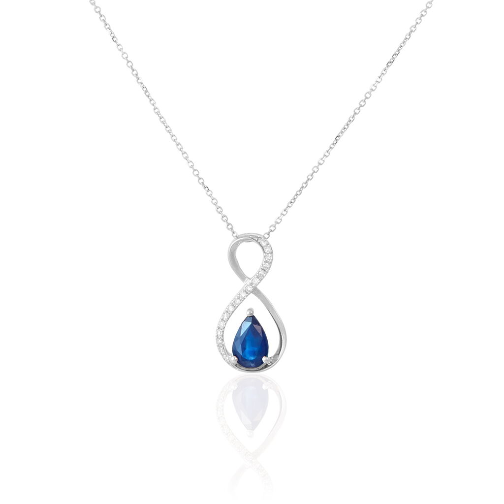 Collier Odessa Or Blanc Saphir Diamant