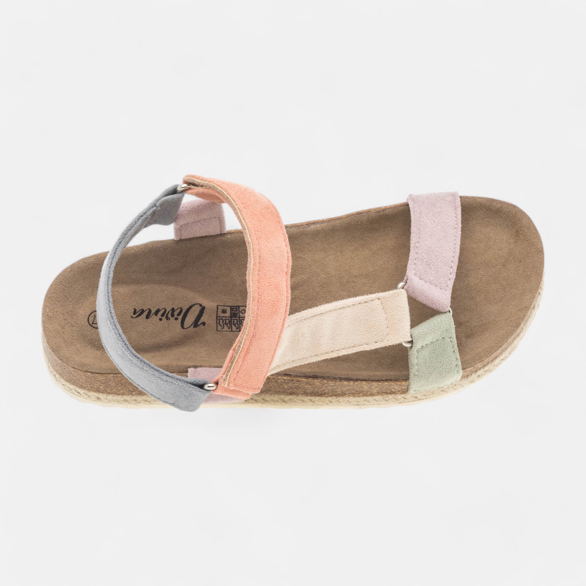 Mules semelle liège Femme multicolore