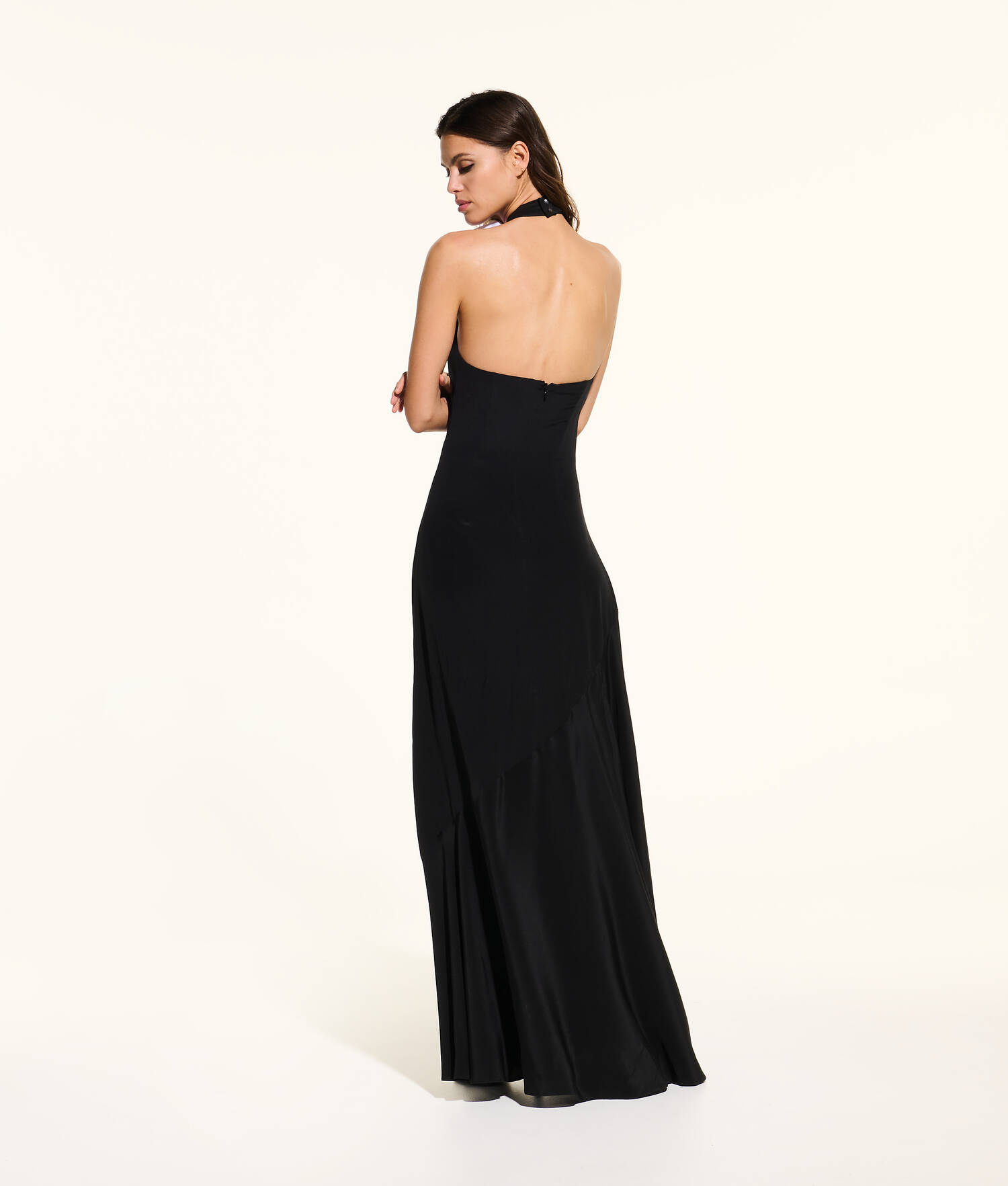 ROBE LONGUE EN SOIE KL STUDIO - Noir