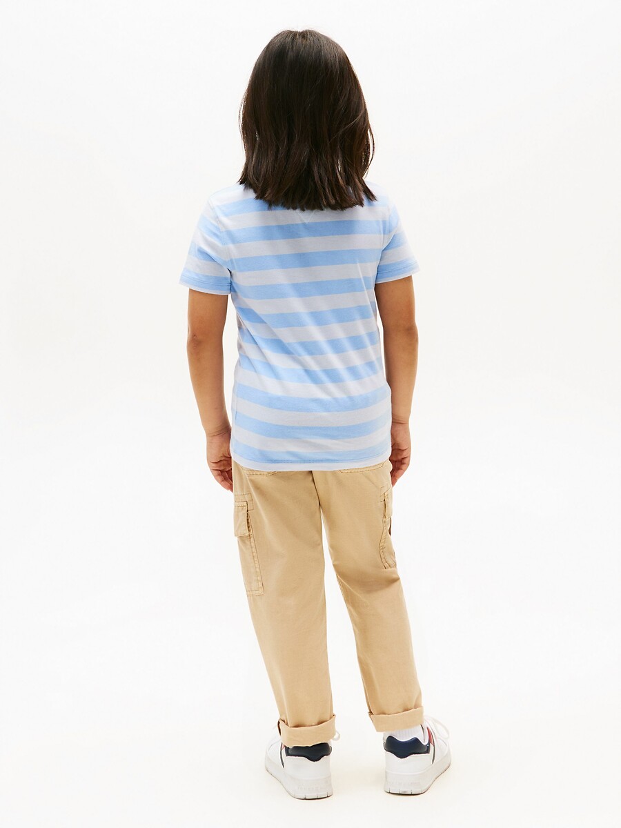 TOMMY HILFIGER<br>Camiseta listrada de manga curta, tamanho 10-16 anos