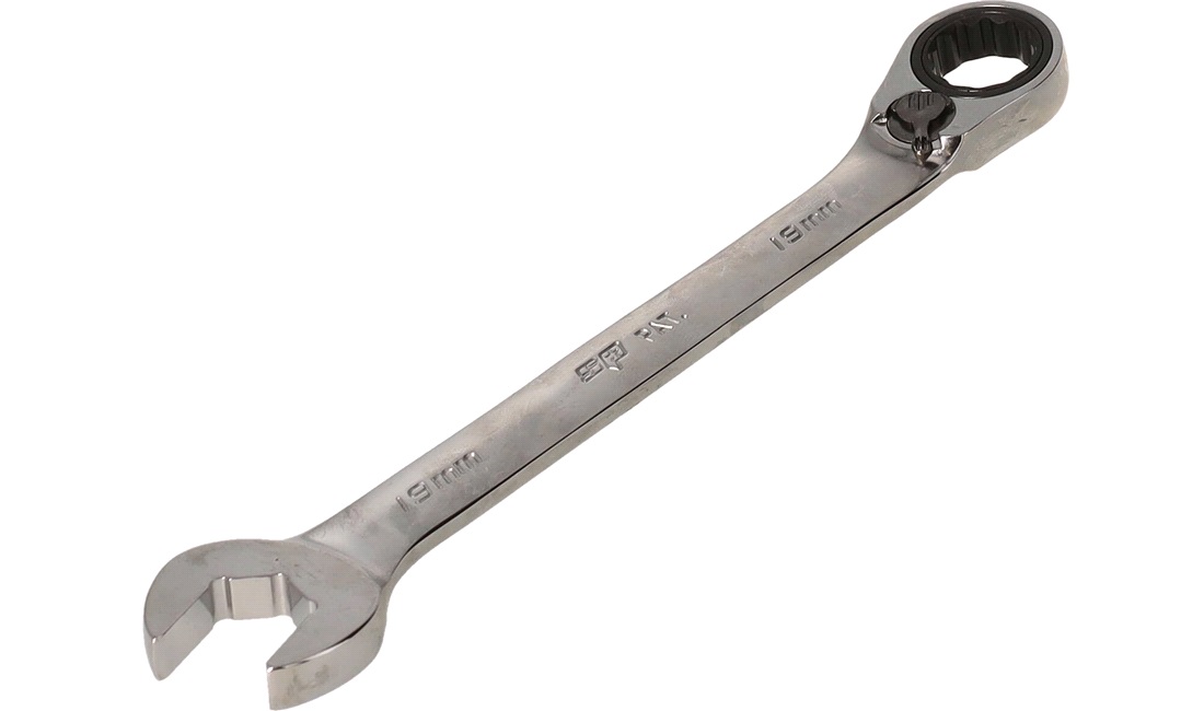 Ringgaffelnøgle 19mm m/skralde vendbar