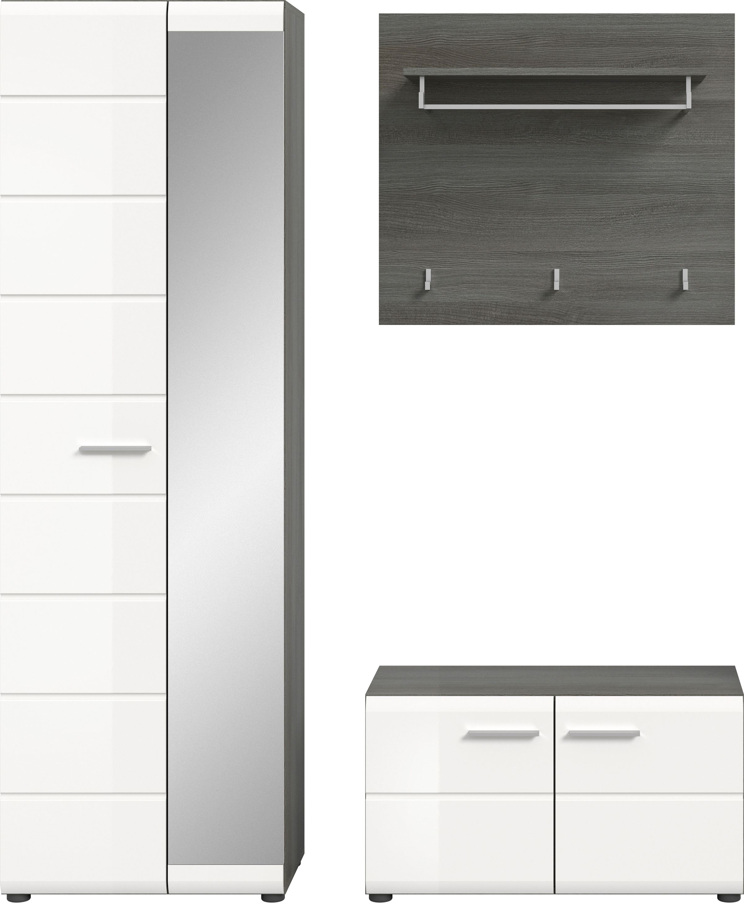 INOSIGN Garderoben-Set »Rumba, 3-teilig, Breite 155 cm, Hochglanz Front, bestehend aus:« 3 Stk. tlg.