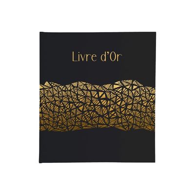 Exacompta Aramy - Livre d'or - 27 x 22 cm - 100 pages - noir/or