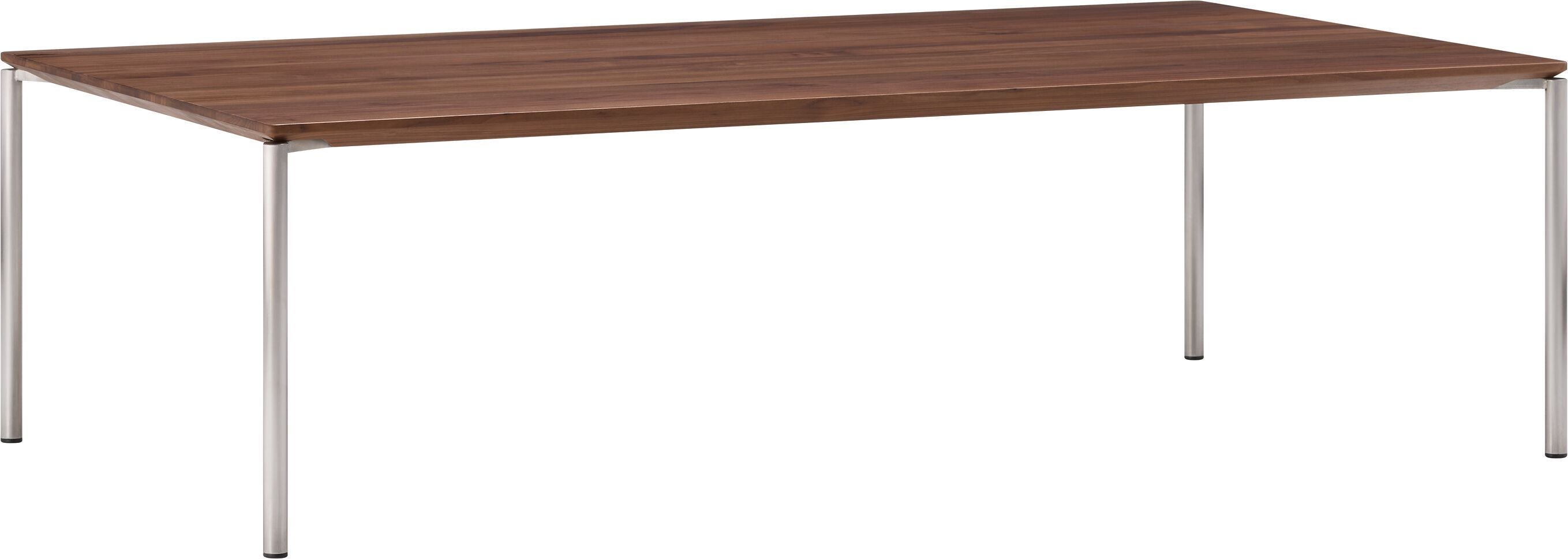 BAO Salontisch - Nussbaum massiv / Edelstahl / B: 120.0 cm x T: 70.0 cm x H: 35.0 cm
