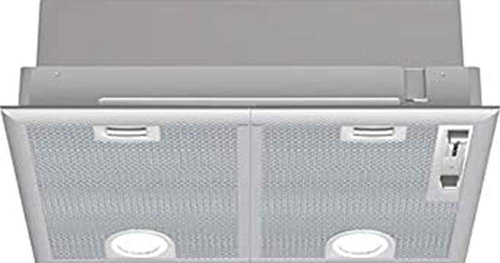 Bosch DHL555BL Serie 4 Lüfterbaustein, 53 cm breit, Um- & Abluft, Made in Germany, LED-Beleuchtung gleichmäßige Ausleuchtung, Schiebeschalter, 3 Leistungs- & 1 Intensivstufe