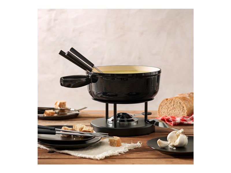 Kuhn Rikon Fondue-Caquelon Induktion Beige/Schwarz Fonduepfanne
