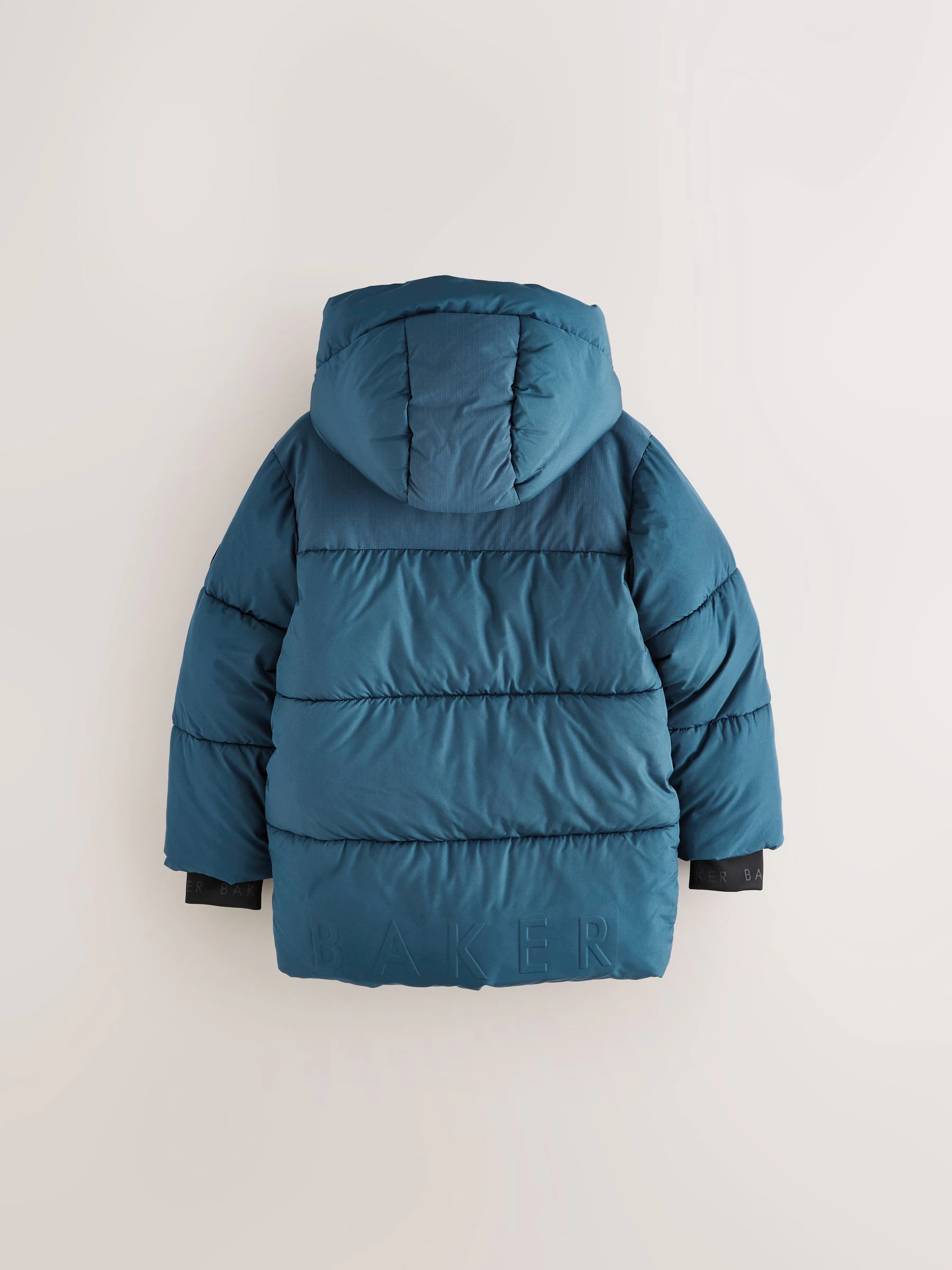Baker by Ted Baker - Blauwe, halflange, gewatteerde en waterafstotende jas