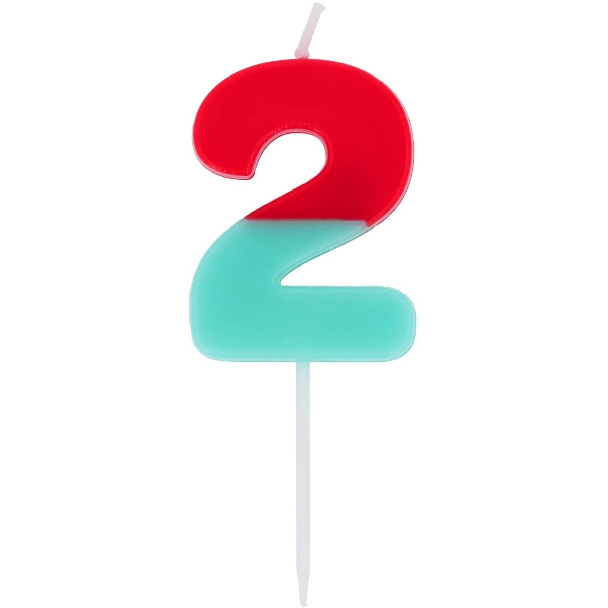 2 Jaar Kaars Rood Blauw 9cm