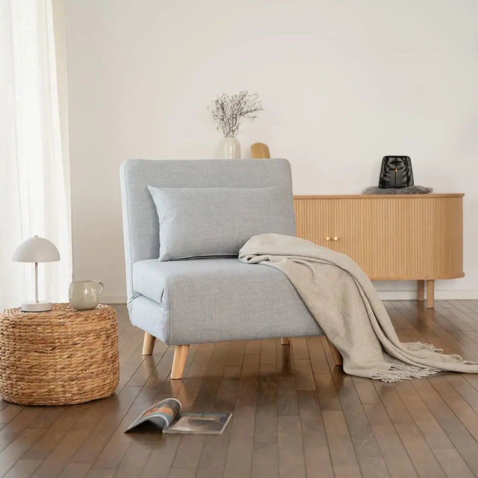 HOME DELUXE Slaapstoel SNOOZE - Grijs 79 x 28 x 132 cm