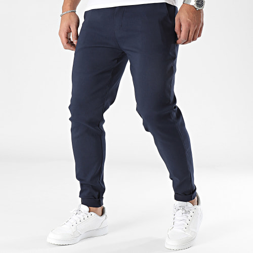 Lot De 2 Pantalon Chino Beige Bleu Marine