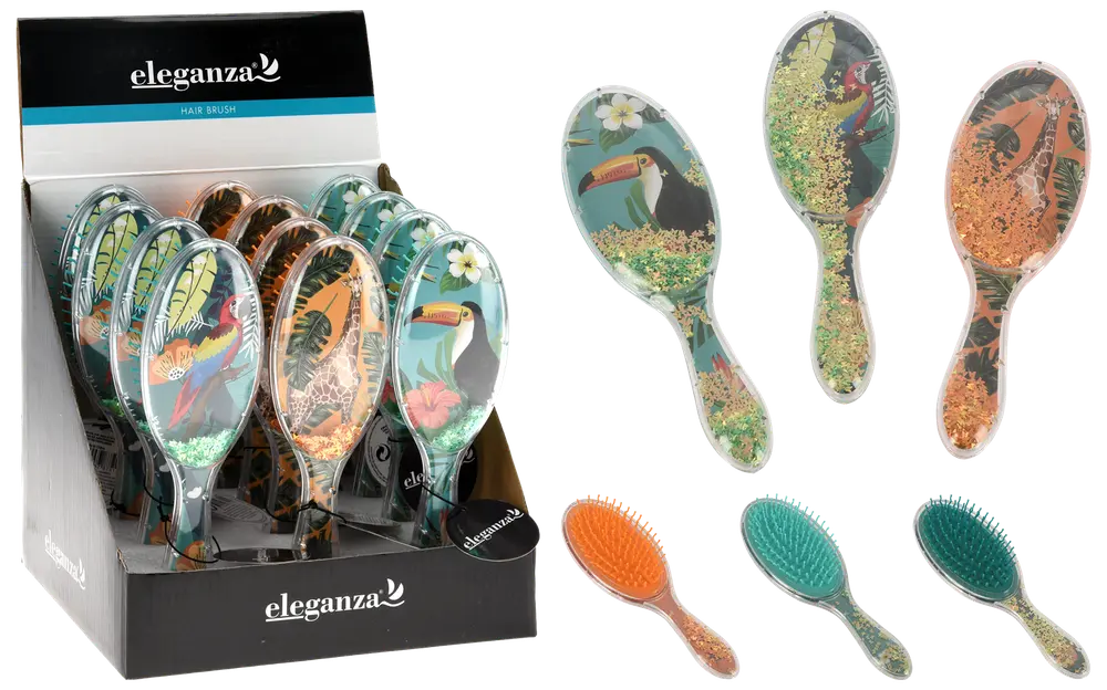Hårbørste med glimmer - assorterede design
