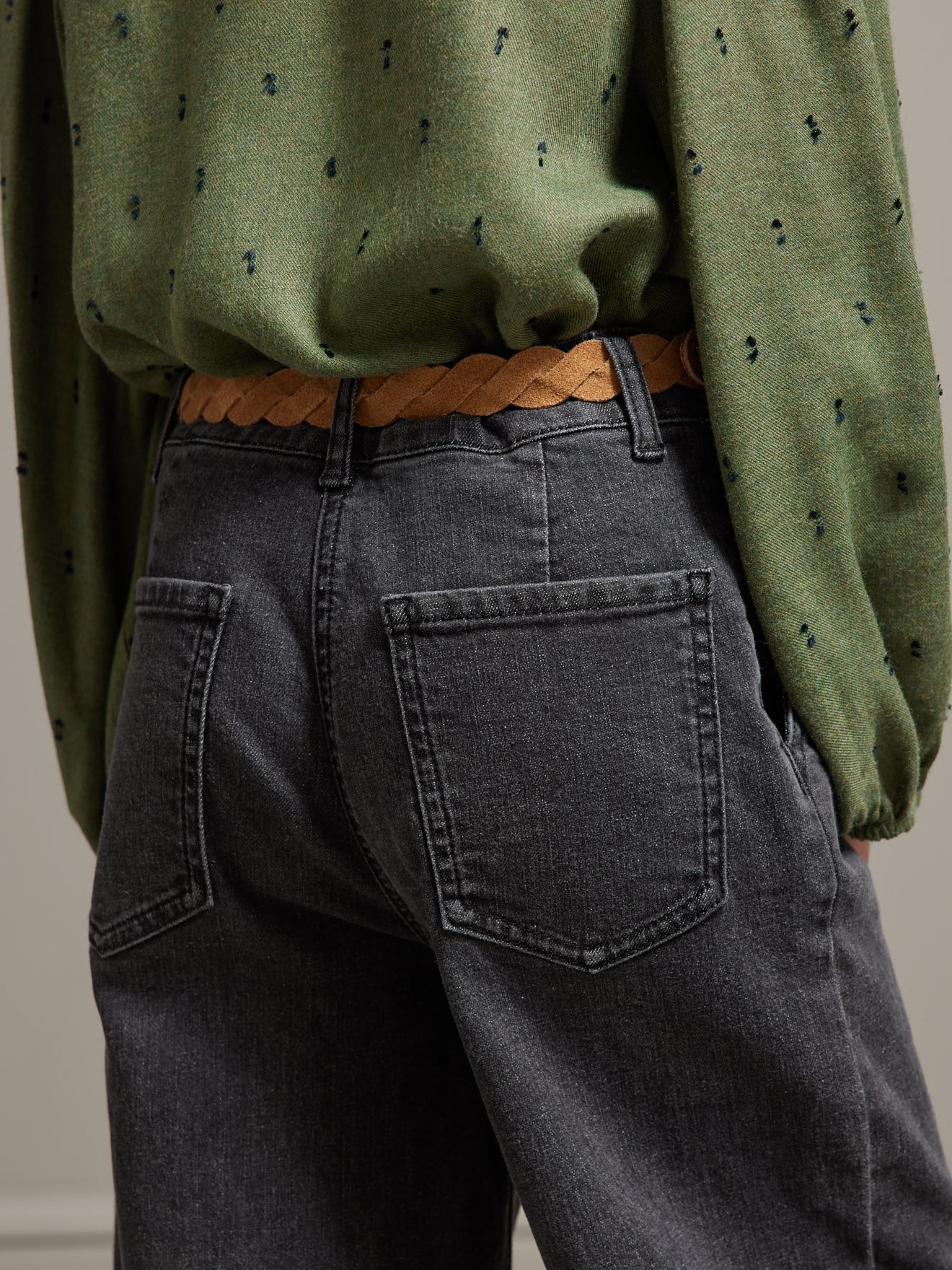 Pantalon Fille large en denim