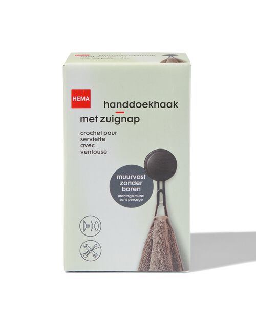 crochet pour serviette de bain avec ventouse noir