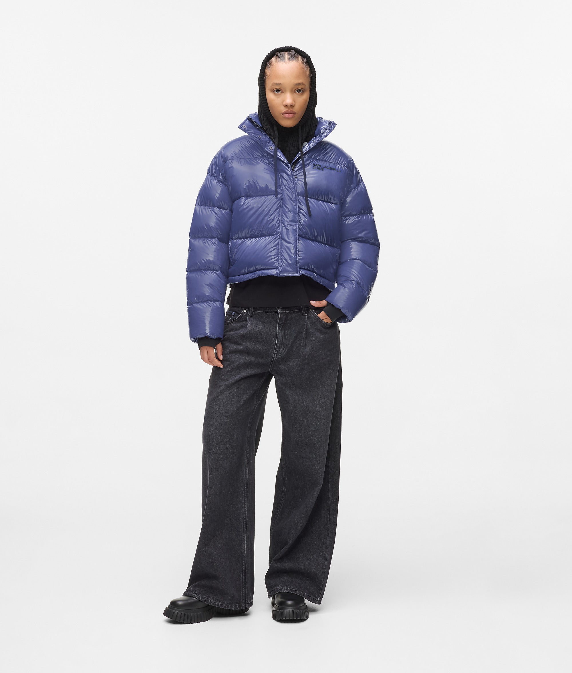 Glanzende boxy donsjas
