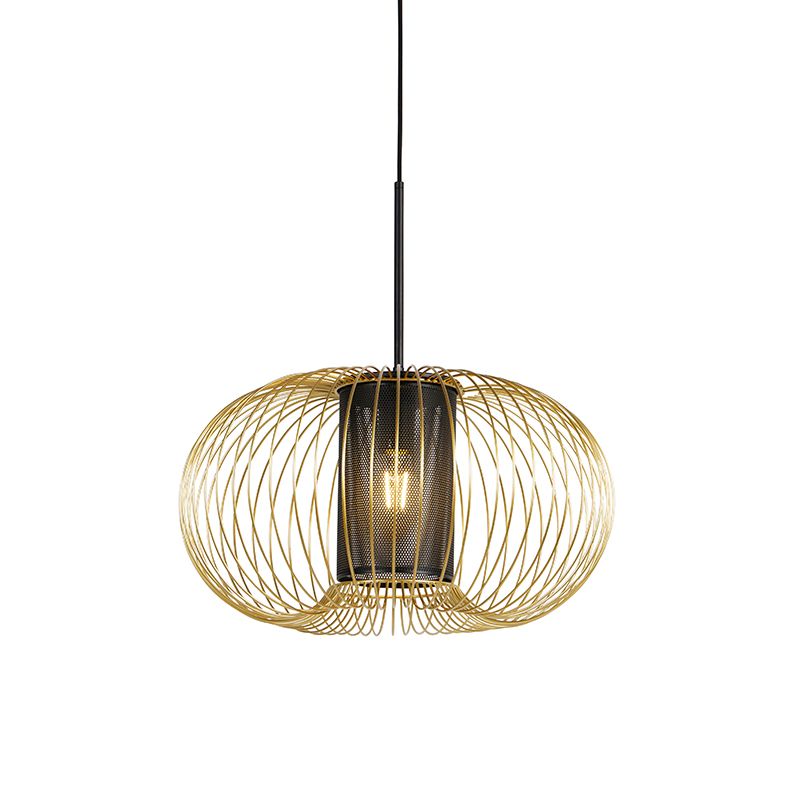 Design hanglamp goud met zwart 50 cm - Marnie
