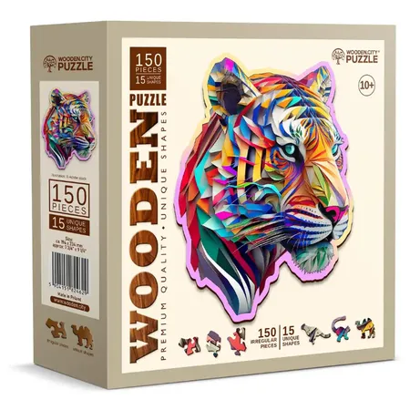 Wooden City Bunter Tiger Holzpuzzle, 150 Teile