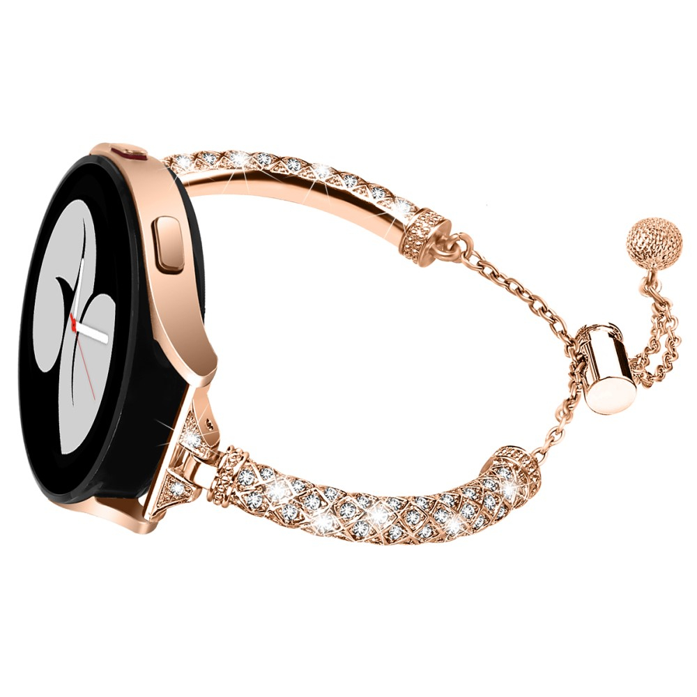 Samsung Galaxy Watch 4 (40mm) Strassstein Armreif Edelstahl Schmuckarmband (Gelenkumfang: 160-220mm) - Roségold
