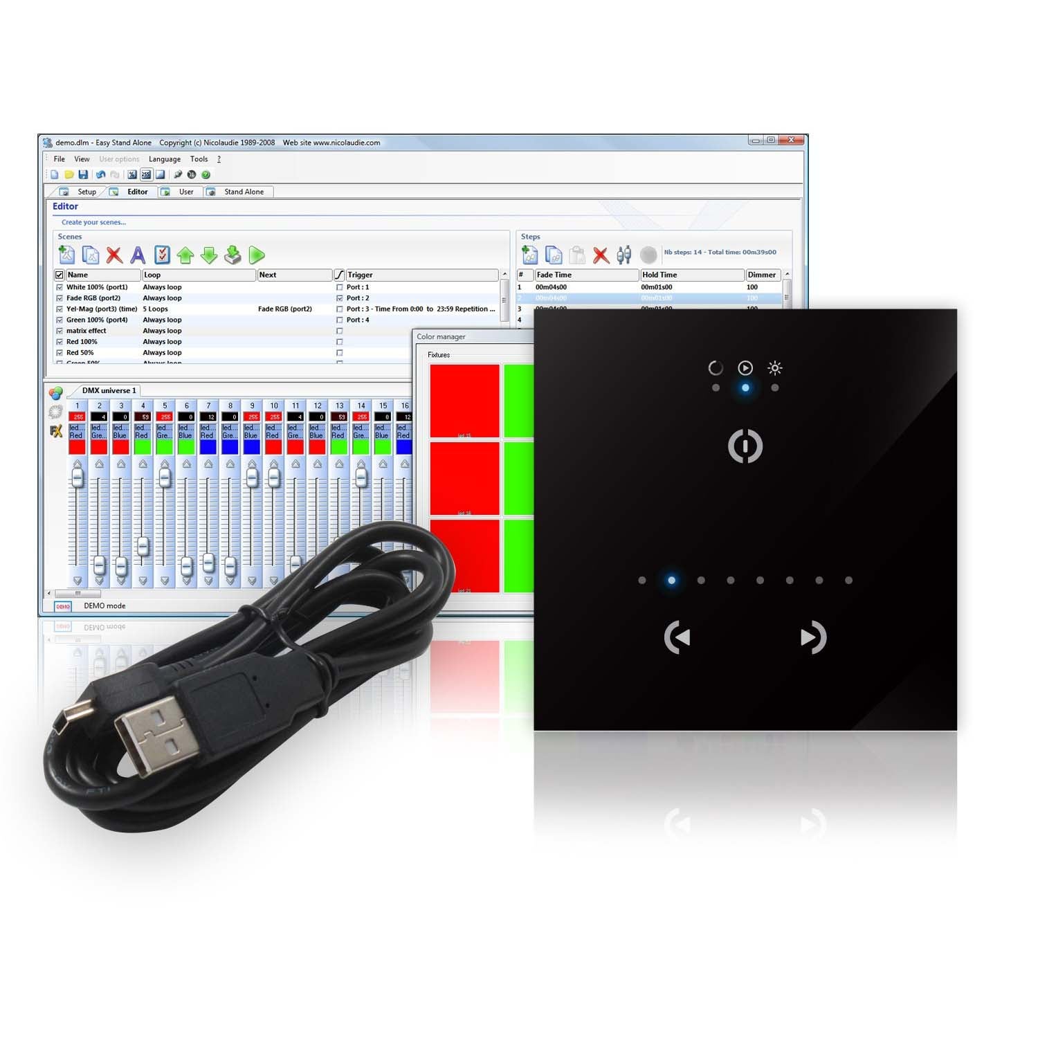 BeamZ STICK-GU2 DMX controller wandmontage 128 kanalen