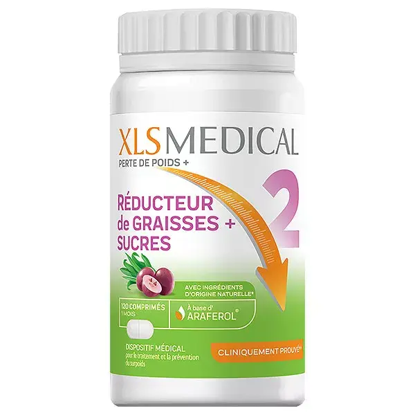 XLS Medical Redutor de Gordura e Açúcar para Emagrecimento - 120 Comprimidos