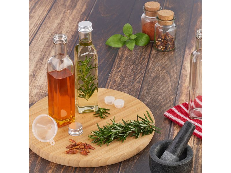 relaxdays Einmachflasche 250 ml, 8 Stück Glasflaschen zum Befüllen mit Likör, Saft, Öl