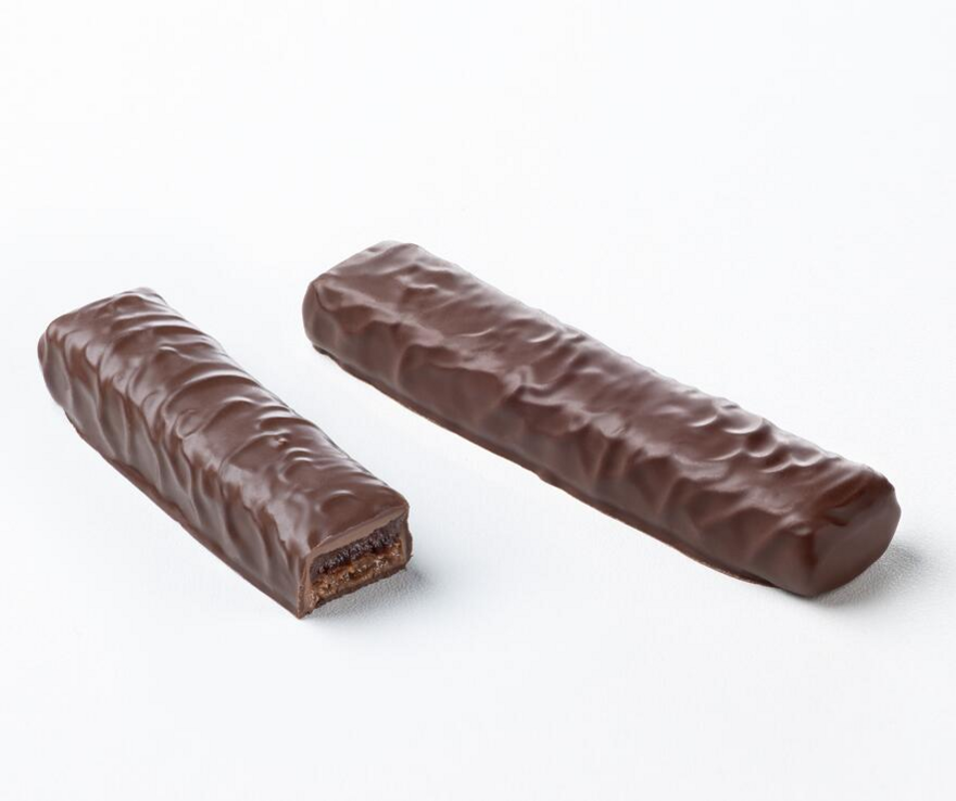 Barre duo praliné et ganache chocolat noir Sao Tomé