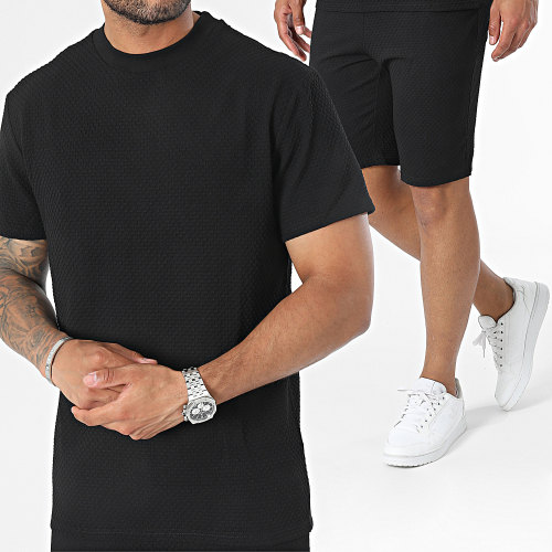 Ensemble Tee Shirt Et Short Jogging Noir