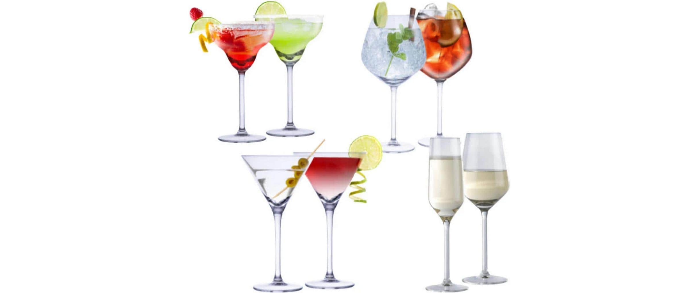 Martini-Gläser 220 ml, 4 Stück, KlarFormschöne Gläser für Martinis, Aperitifs und mehr