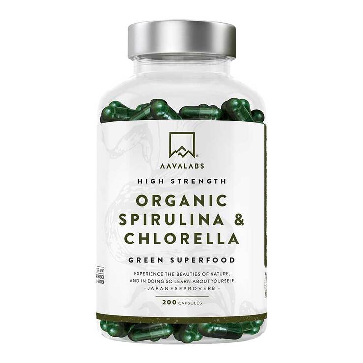 Aavalabs Spirulina & Chlorella Komplex vegan Kapseln , 200 St