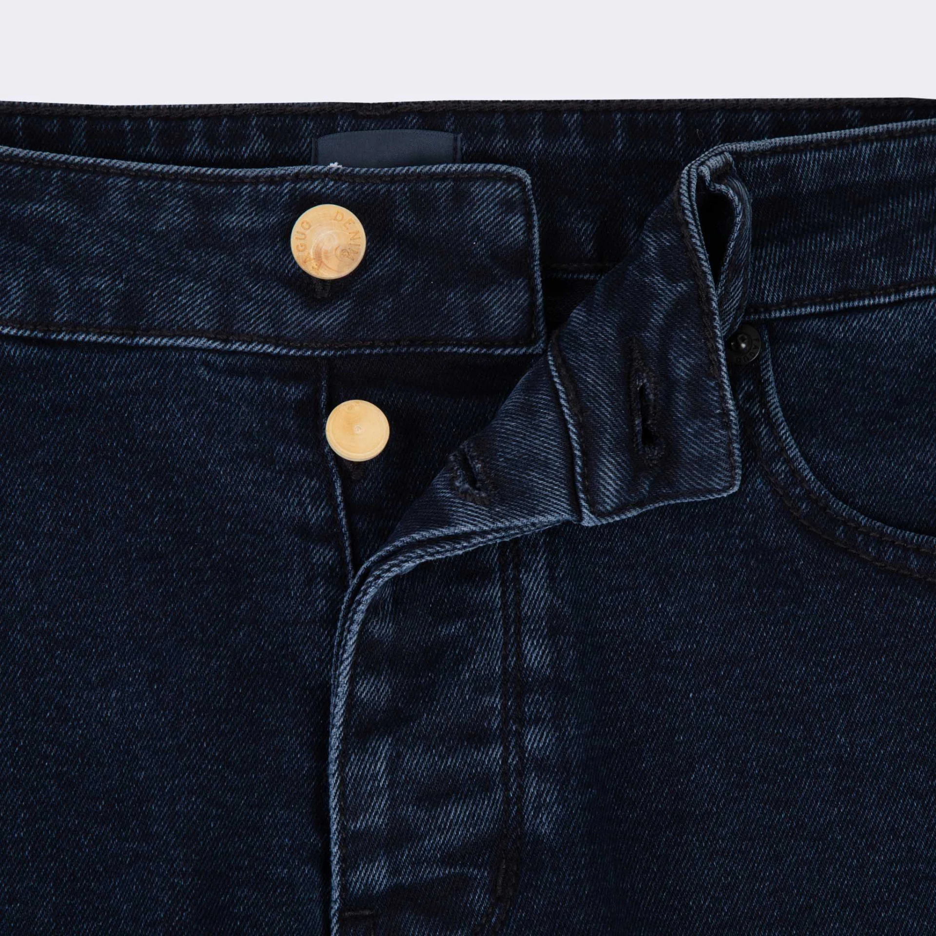 Jean blue black coupe slim végan en coton - modèle Denim