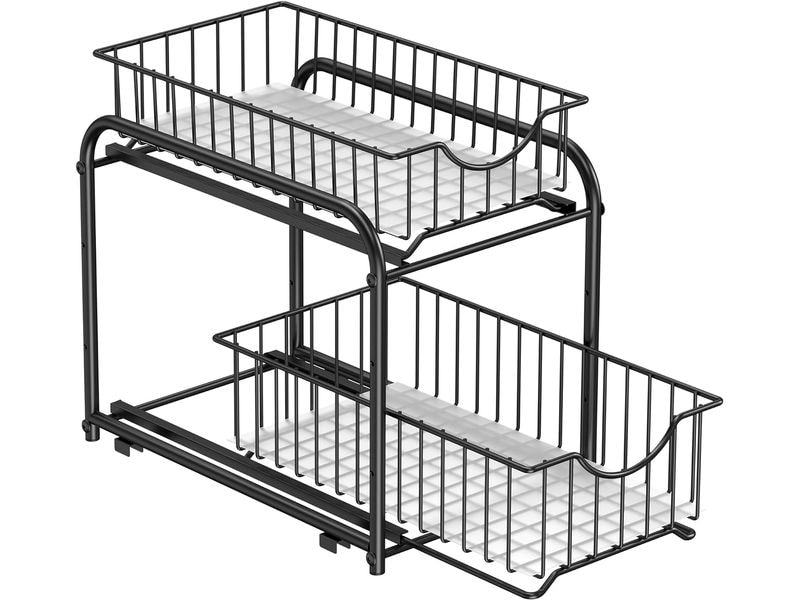Songmics Ausziehbare Home Organizer Schwarz Küchenregal Schubladen