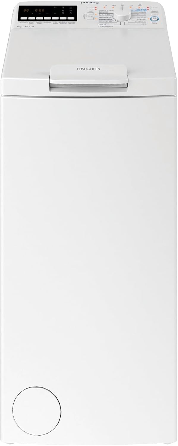 Privileg PWT Class B6 S5 N Waschmaschine Toplader/1200 UpM/6 kg/EEK B/Turn&Go Programm/Rapid Wash/SoftOpening/Extra Spülen/Energy Saver/Mehrfachwasserschutz+/Extra Waschen/Startzeitvorwahl
