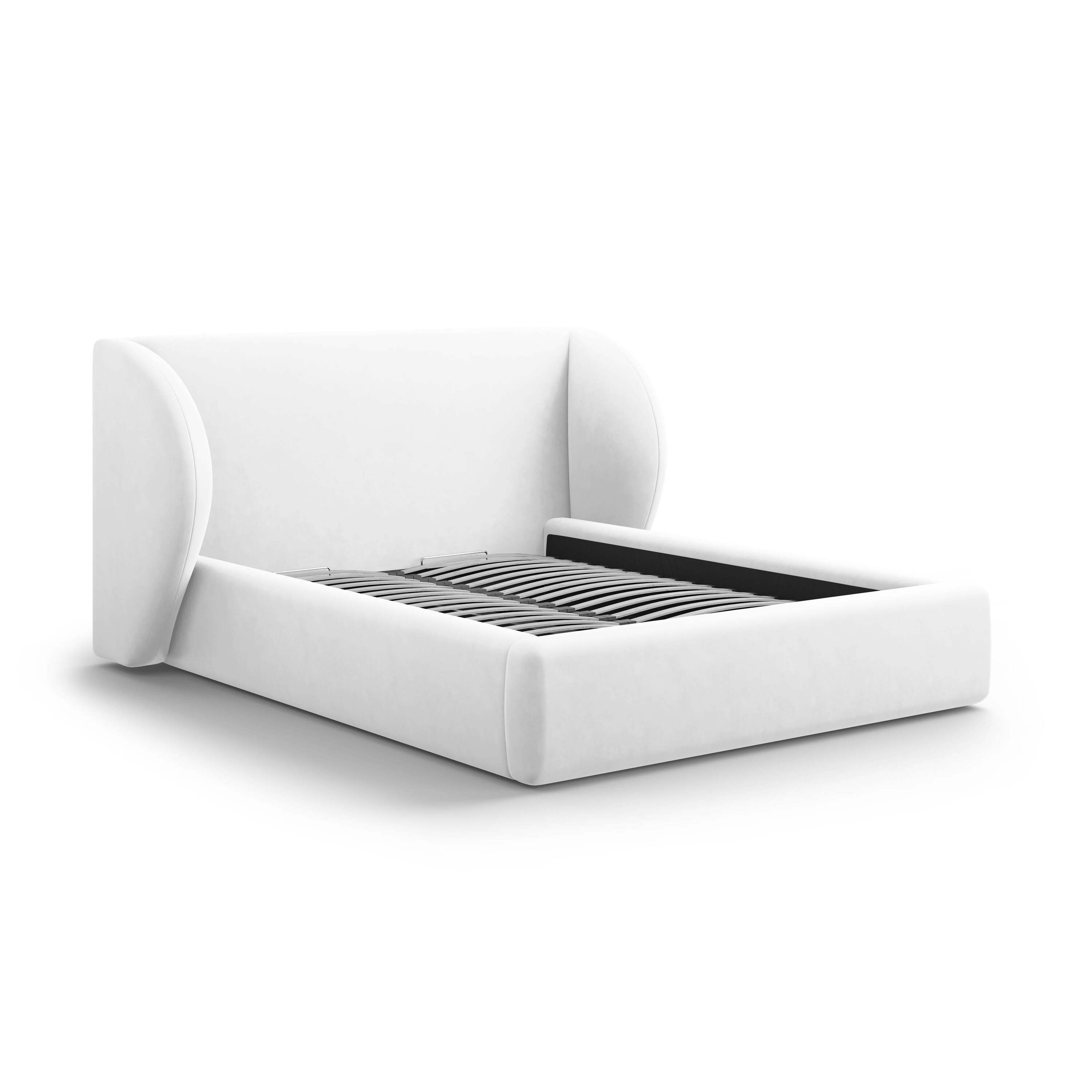 Micadoni Bedframe Miley met Opbergruimte - 180 x 200 cm - Fluweel - CrÃ¨me