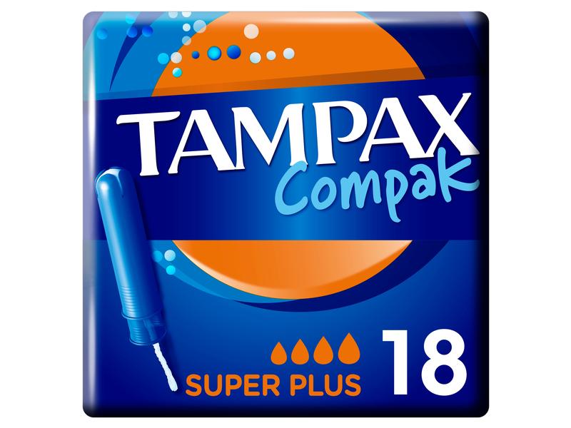 Tampax Tampons Compak Super Plus 18 Stück Hochwertige Tampons mit saugfähigem Kern