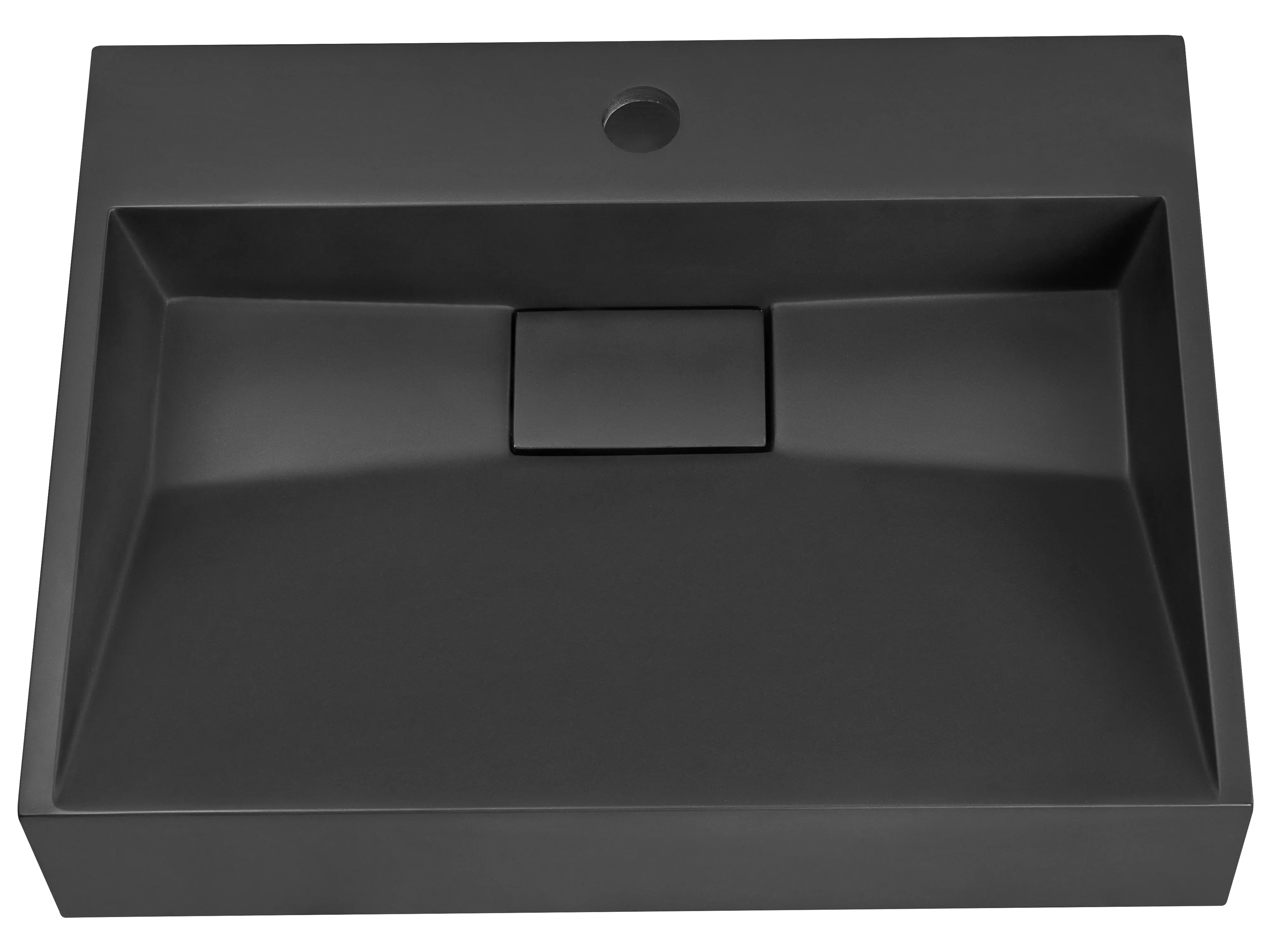 Wandgemonteerde wastafel QUENKO 50 x 38 cm Mineraal gietwerk Zwart