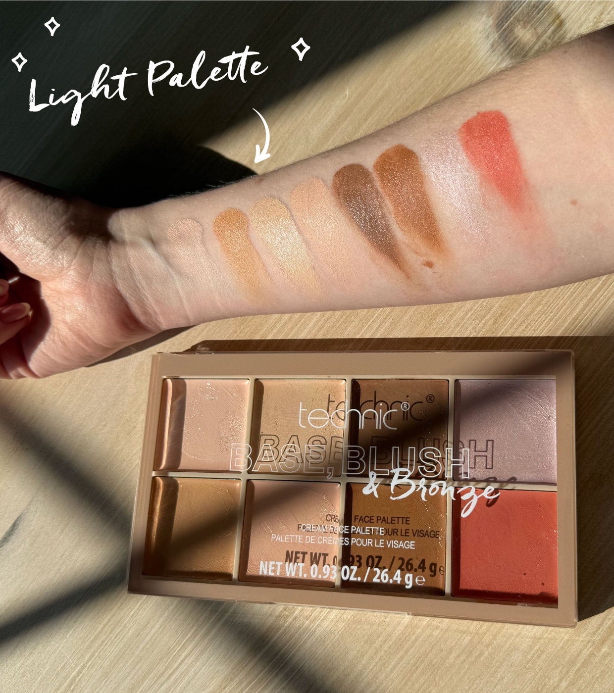Technic Cosmetics - Paleta de cremes para o rosto, base, blush e bronzer - Light