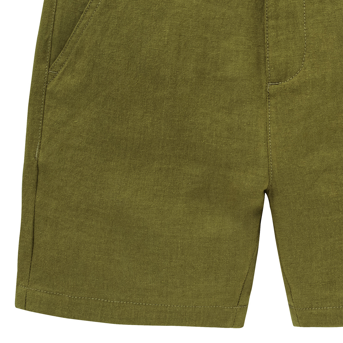 Jungen Leinen-Shorts in Unifarben helloliv