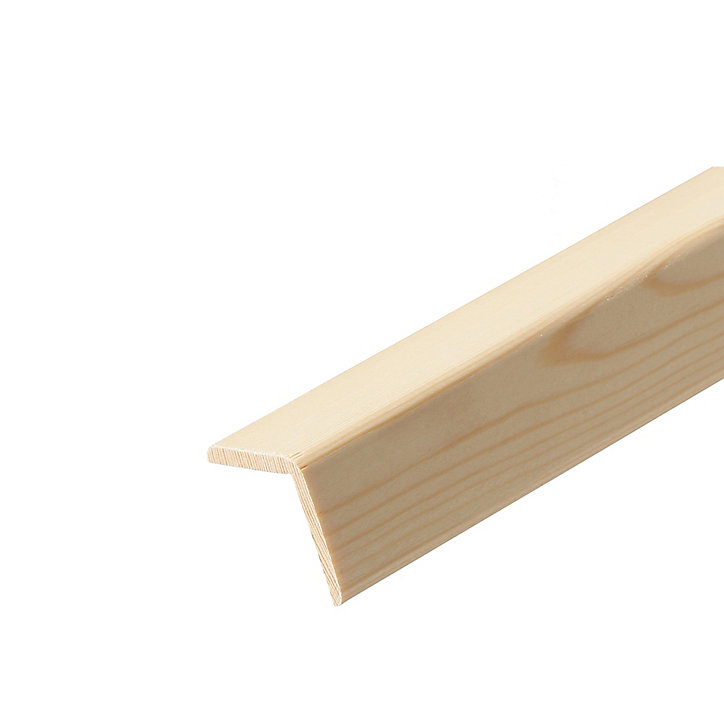 Baguette d'angle rabotée pin 38 x 38 mm L.2,4 m