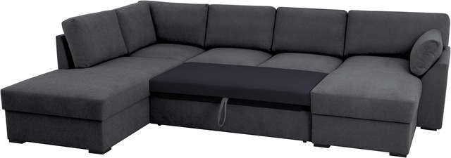 Home affaire Wohnlandschaft »Citry« Breite 309 cm, Chenille, Bettfunktion, Bettkasten, U-Form