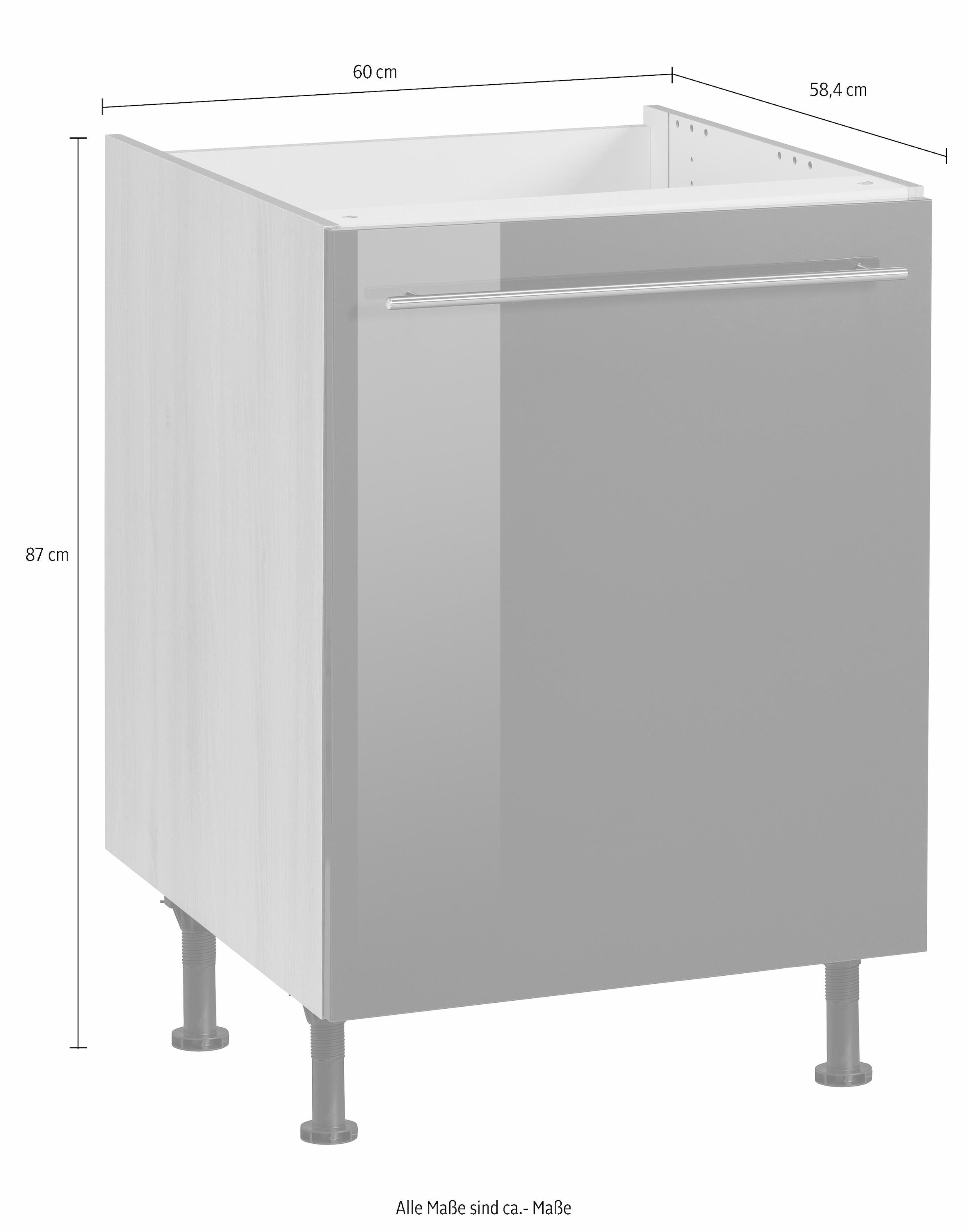 OPTIFIT Spülenschrank »Bern« 60 cm breit, mit 1 Tür, mit höhenverstellbaren Füssen, mit Metallgriff