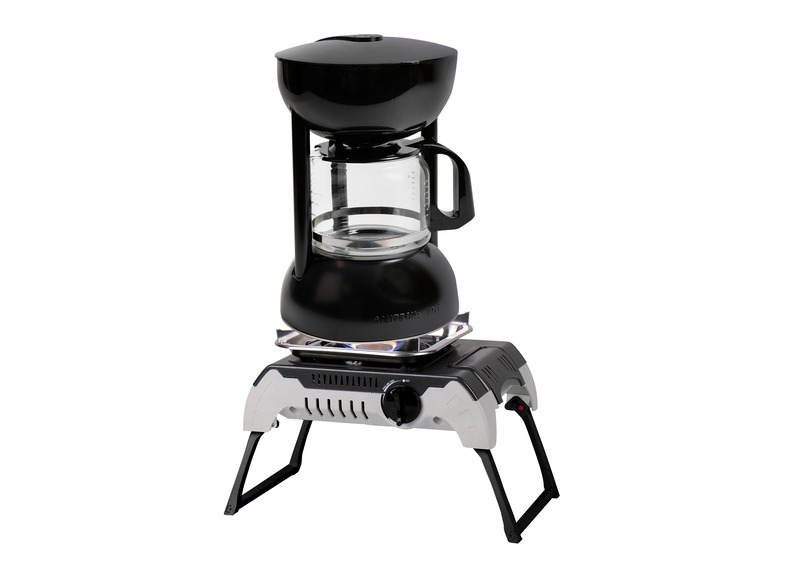 CAMP4 Kaffeemaschine für Gaskocher, 10 Tassen, schwarz