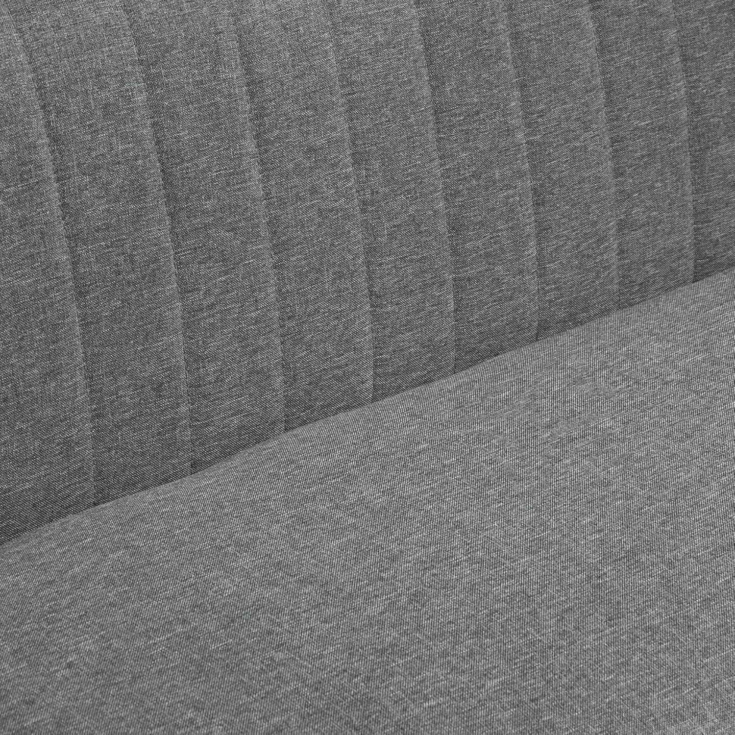 HOMCOM Sofa 2 Sitzer Couch, Kleine Loveseat mit Leinen-Optik Modern Polstersofa für Wohnzimmer, Schlafzimmer, kleinen Raum, Grau 117 x 56,5 x 77 cm