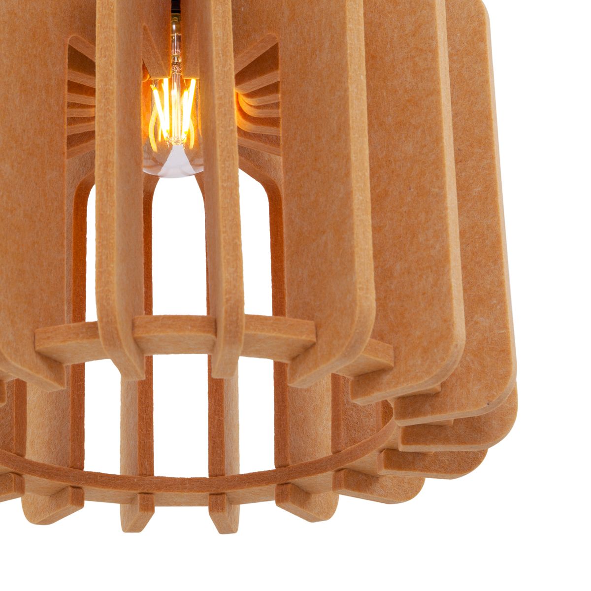 Retro hanglamp zwart met oranje kap - Felt