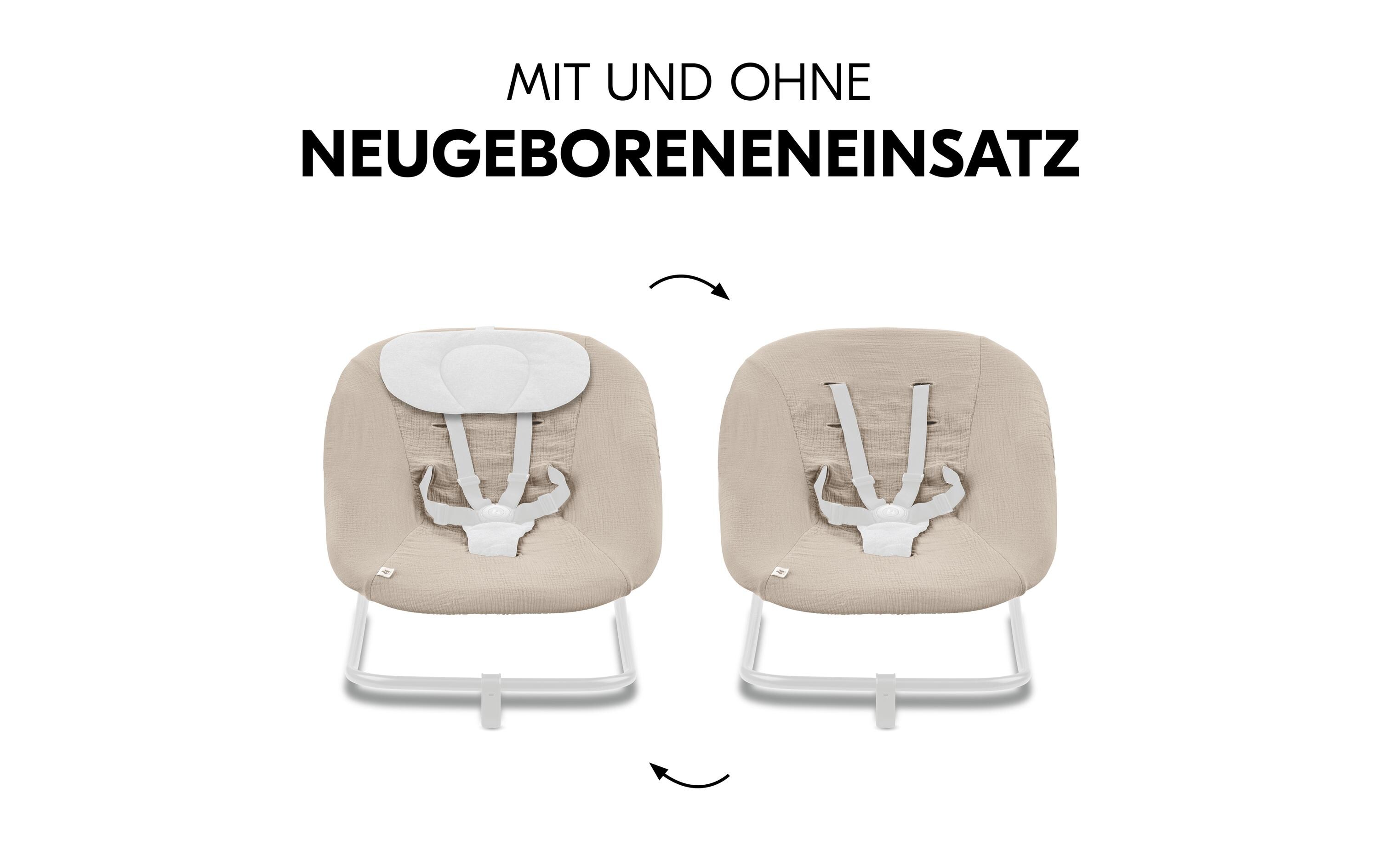 Hochstuhl Bouncer Bezug BeigeAtmungsaktiver Baumwollbezug für Babywippen