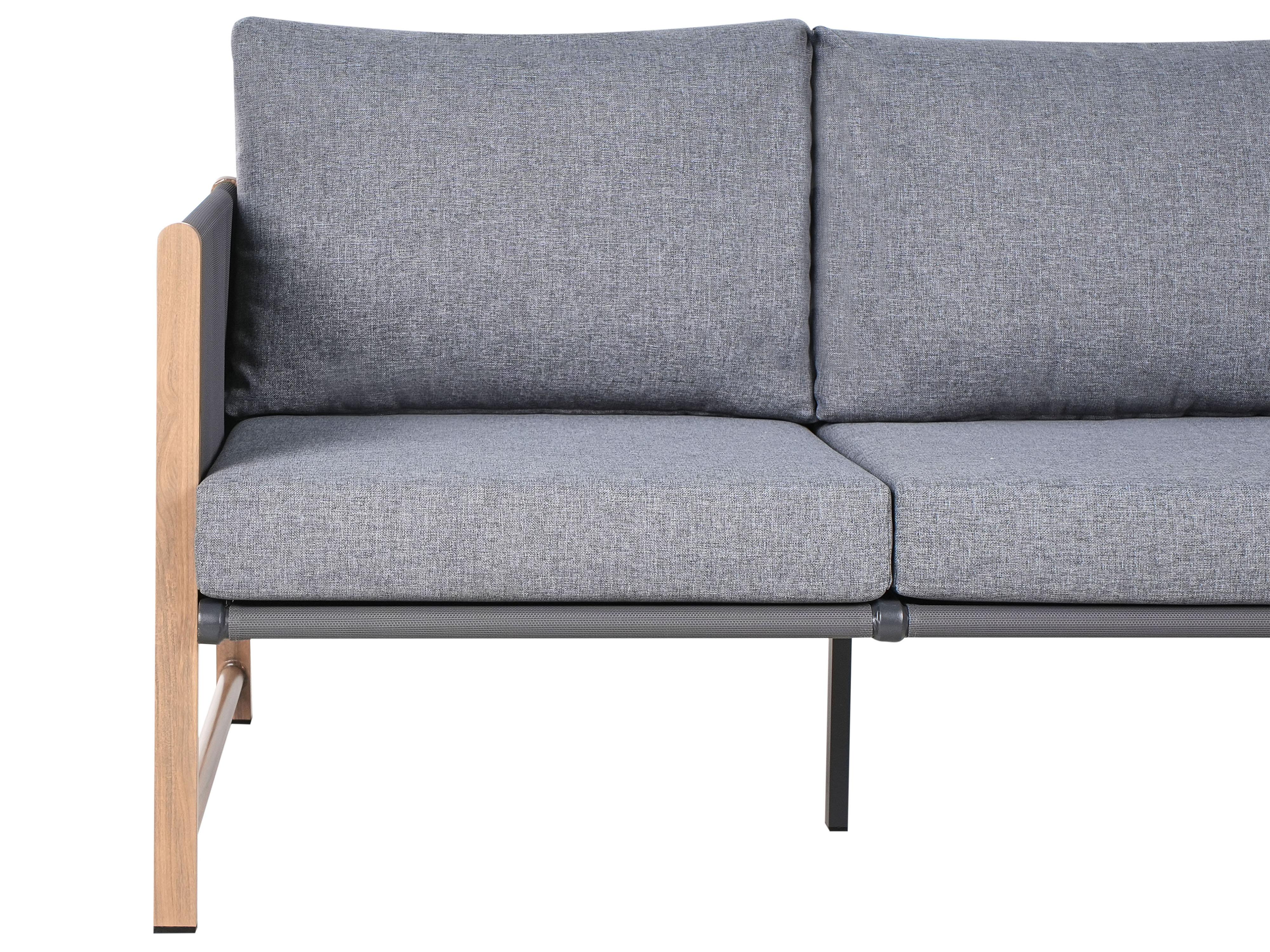 Loungeset met tafel en ottomaan 5-zits NOLA Metaal Grijs