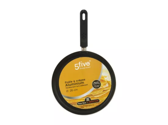 Poêle à crêpes en aluminium - Noir - D 26 cm